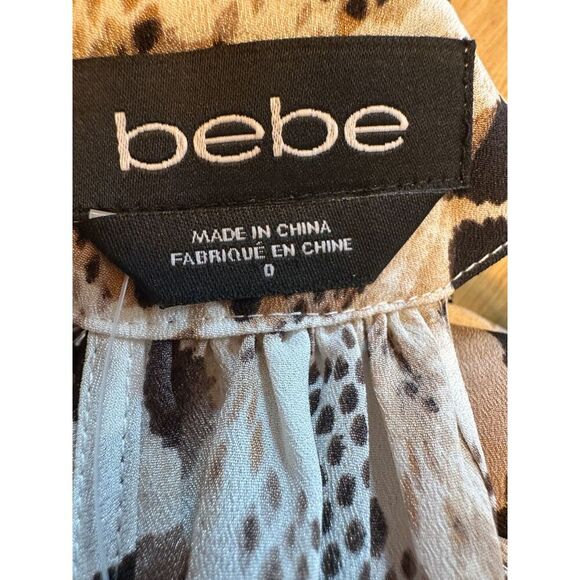 Y2K Bebe Animal Print V-Neck Cut-Out Back Wide Leg Sleeveless Jumpsuit Sz 0 NWT! - Picture 5 of 9